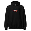 Black hoodie with red and white 'Freak' text on a white background